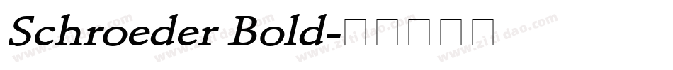 Schroeder Bold字体转换